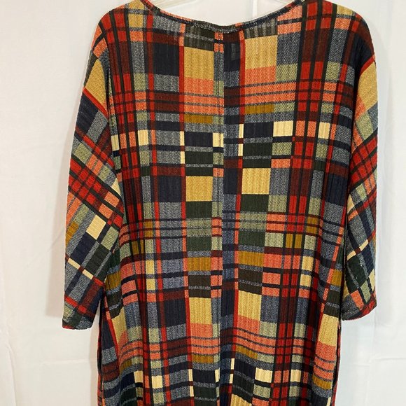 URBANOLOGY Pure Essence Plaid 3/4 Sleeve Dress NWOT Women's Size Large - Picture 8 of 12